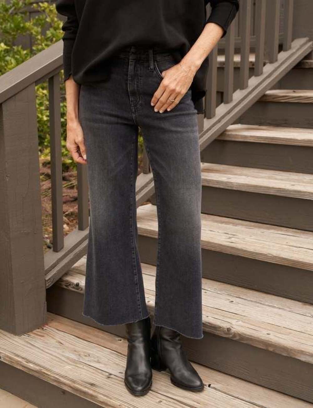 Frank & Eileen Galway 1981 Washed Black Wide Leg Jeans